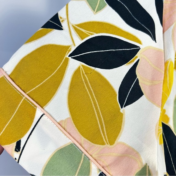 Rachel Zoe Floral Pajama Set - Yellow and Green Leaf Print Tropical - Picture 9 of 9